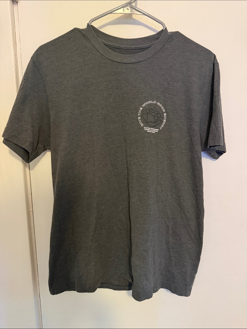 Mens/Unisex Charcoal Gray Graphic Short-Sleeve Tee